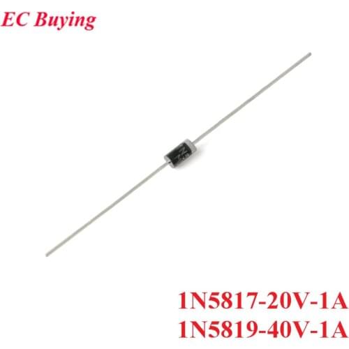 50PCS 1N5817 1N5819 DO-41 Schottky Rectifier Diode Rectifier 20V 40V 1A