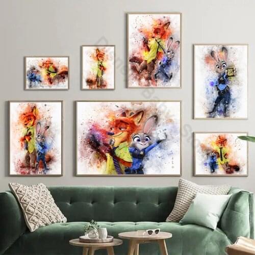 5D DIY Diamond Painting Disney Cartoons Zootopia Judy and Nick Full Square Drill Diamond Embroidery Mosaic Home Decoration