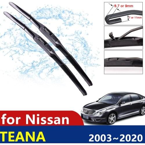 Car Wiper Blades for Nissan Teana J31 J32 L33 J Hook 2003~2020 2008 2013 2014 2015 Front Windscreen Wipers Car Accessories