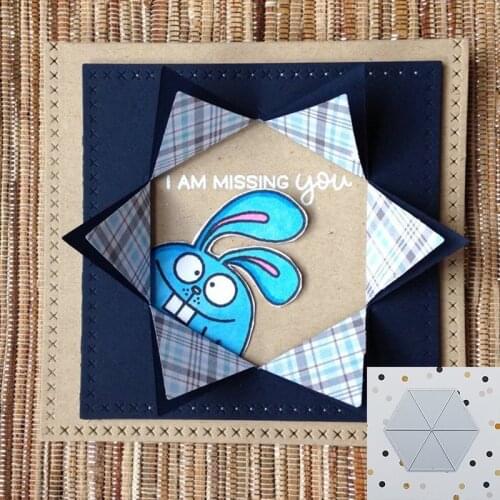 Center Pop Up Hexagon Diecuts Metal Cutting Dies for DIY Scrapbooking Embossing Decorative Crafts Paper Cards Making New 2018