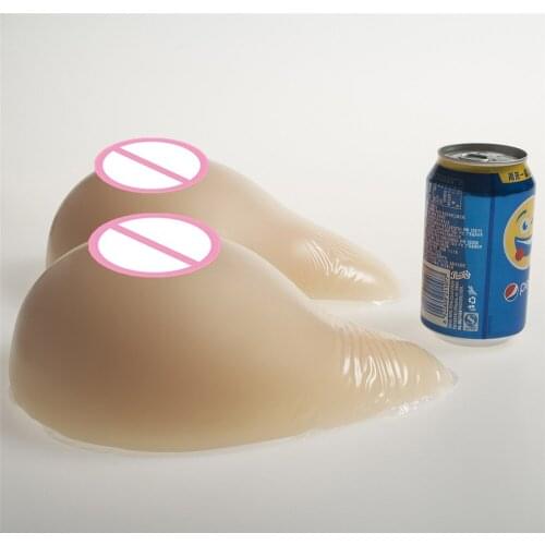 2000g/pair Artificial Silicone Boobs Fake Breast Transgender Mastectomy Breast Forms Tits Enhancer Classic-Curved