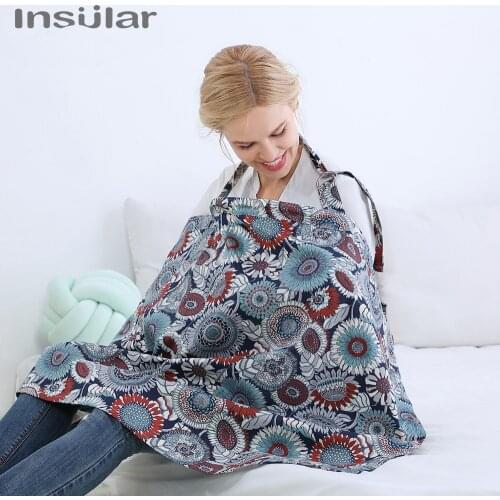 Insular Breastfeeding Cover Baby Infant Breathable Cotton Muslin Nursing Cloth Large Nursing Feeding Cover Cape Apron 70*100CM