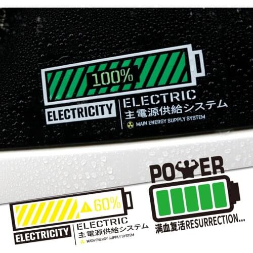 Noizzy Battery Indicator Power Electricity Display Car Sticker Electric Bicycle Motor Vehicles Decal Fuel Tank for Tesla Styling