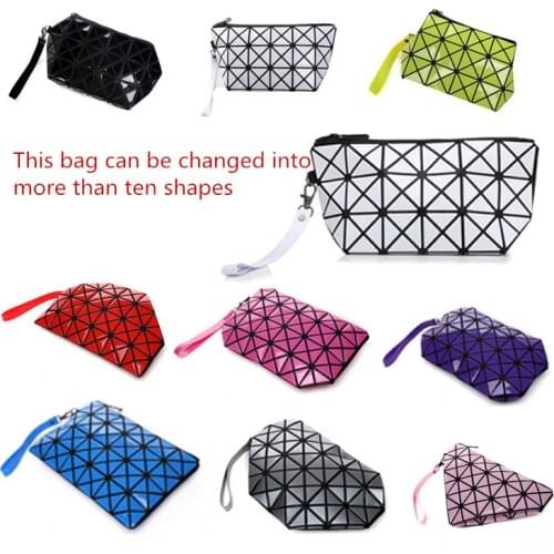 New plaid creative cosmetic bag diamond shaped clutch bag
