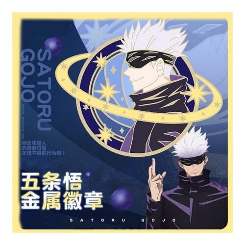 2021 New Anime Jujutsu Kaisen Gojou Satoru Starry Sky Badge Button Brooch Pins Toy Collection Cartoon Decor Cosplay Xmas Gifts