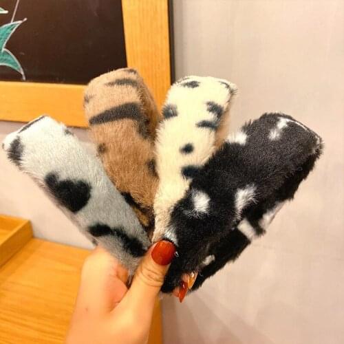 New Print Leopard Plush Soft Hairbands Autumn Winter Elegant Hair Decorate Headband Headwear Hair Hoop Women Hair Accessories