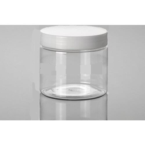 Wholesale 300pcs/lot Capacity 150g 150ml Empty PET Plastic Clear Cream Jar with White Lids For Cosmetic Packaging