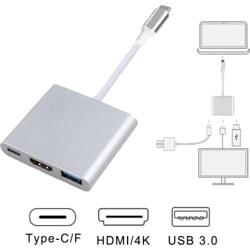 Usb c HDMI Type c Hdmi USB 3.0 Converter Adapter Typec to hdmi HDMI/USB 3.0/Type-C Charging A Aluminum For laptop adapter