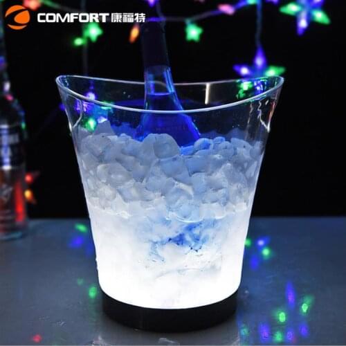 Rechargeable Transparent Light Ice Bucket High-grade Acrylic Material 5 Liters LED Colorful Champagne Beer Wine Barrel