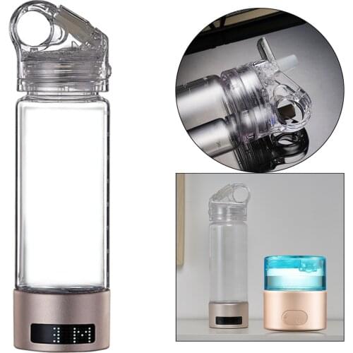 Rechargeable Hydrogen Water Bottle 400ml Capacity Electrolysis Hydrogen Rich Water Ionizer Generator for Home Office Car