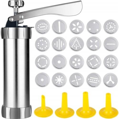 Cookie Press Machine Stainless Steel Biscuit Extruder Press Cookie Gun Kit Set DIY Biscuit Maker Baking Decoration Supplies