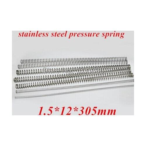 4pcs 1.5x12x305mm stainless steel wire compression spring 1.5*12*305mm Y type spring wire micro spring pressure