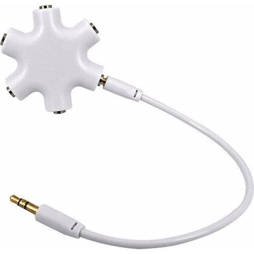 Jack Stereo Headset Headphone Earphone Extension Audio Hub Splitter Adapter