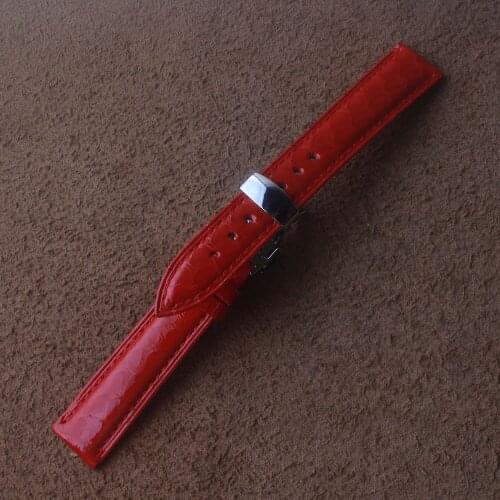 Watch Band Straps Genuine Leather Belt 18mm 20mm Watchband Snake skin Pattern Red Special grain Stainless Steel Butterfly Clasp