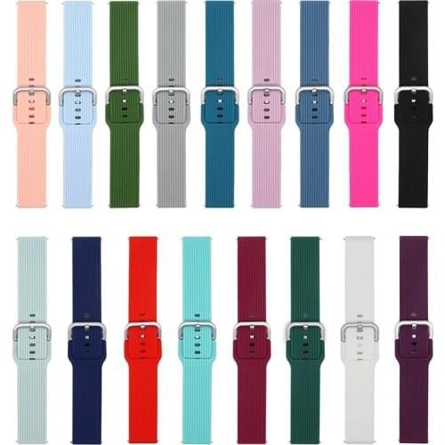 2021Silicone ruled strap for Samsung Galaxy watch 41mm/Active 2/Huawei watch 42mm comfortable replacement strap for Amazfit Bip