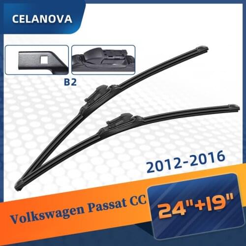 Windshield Wiper Blade For Volkswagen VW Passat CC 2012-2016 2013 2014 2015 Frameless Windscreen Rubber Wipers 24"+19"