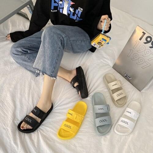 Slippers Womens Summer New Student Thick-soled Lightweight Outer Wear Fashion Letters Breathable Beach Sandals Womens Shoes