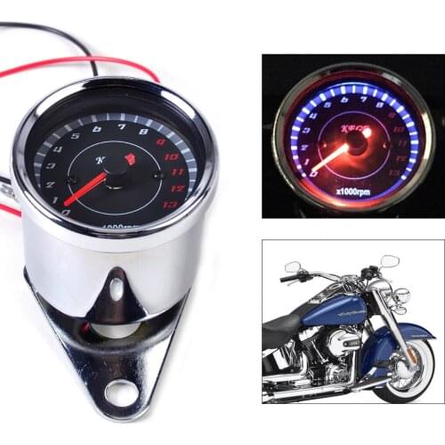 DWCX Universal LED Light singal 13000 RPM Tachometer Scooter Analog Tacho Meter Gauge Motorcycle Speedometer for Honda Yamaha