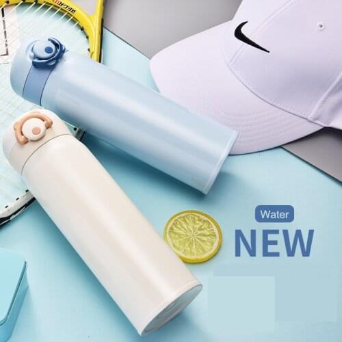 TM 350ML 500ML Thermocup Bouncing Cover Bottle Vacuum flask Thermal Mug Travel Thermos Cup Stainless Steel Simple business style