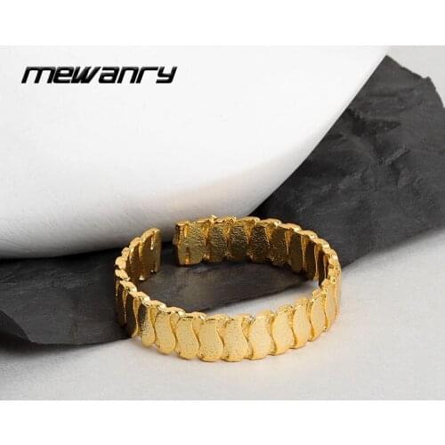 Mewanry Irregular Stripe 925 Sterling Silver Couples Rings for Women Vintage Fashion Simple Design Party Jewelry Gifts Wholesale
