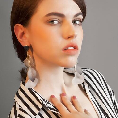 High Quality Europe Flower Tassels Earrings ink and wash Leaf Drop Earring Fashion Crystal Jewel for Women Mrs win