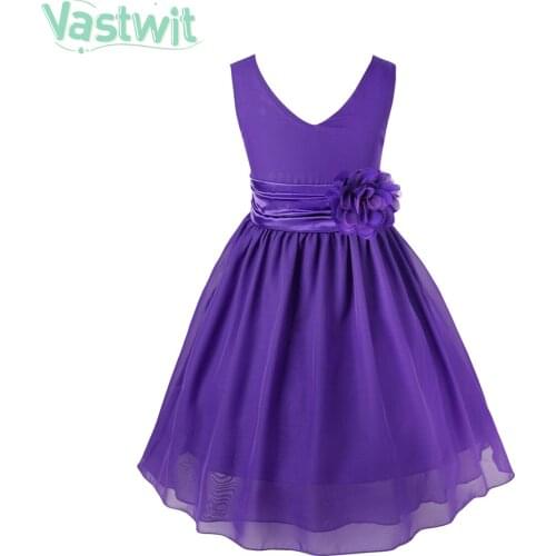 2-14Y Summer Princess Toddler Kid Child Girls Tutu Dress Prom Party Wedding Birthday Chiffon Dresses For Girl Flower Bow Costume