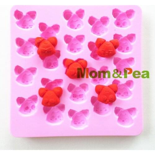 Mom&Pea 0806 Free Shipping Cartoon Fox Shaped Silicone Mold Cake Decoration Fondant Cake 3D Mold Food Grade Silicone Mould