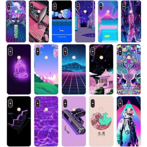 129SD Vaporwave Aesthetics Soft Silicone Tpu Cover phone Case for xiaomi redmi 5A 5Plus note 5 5A Pro mi 6