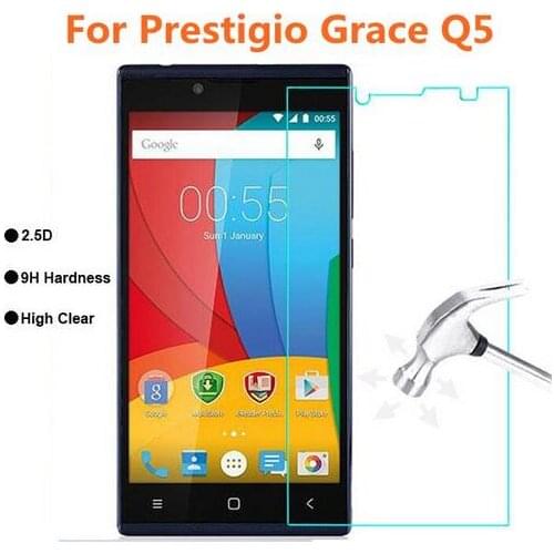 2pcs For Prestigio Grace Q5 Screen Protector Tempered Glass Film Safety Original 9H 2.5D Premium Protective Films Case Guard