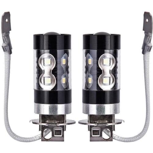2PCS/Set H3 White 100W High Power SMD Car LED Bulb Fog Driving Fog Light Lamp 6000k 1600LM 12-24V