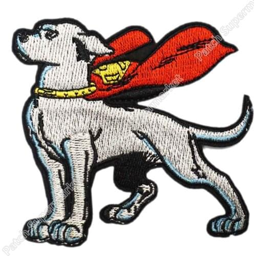 3.5" Krypto Superdog Embroidered Patch Uniform Movie TV Iron On Patch Custome TRANSFER MOTIF APPLIQUE