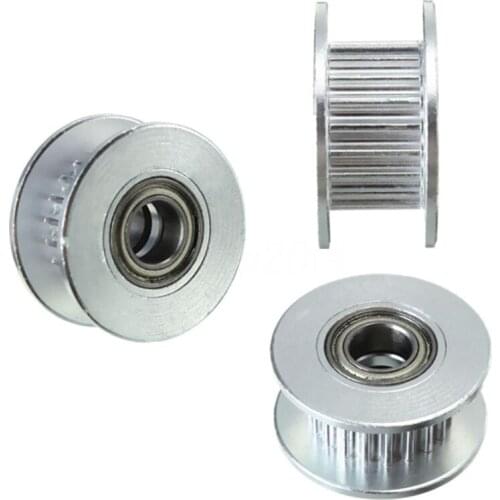 3PCS 20T Dia. 5mm Bore 6mm GT2 Belt Smooth Idler Pulley with Bearing for 3D Printer
