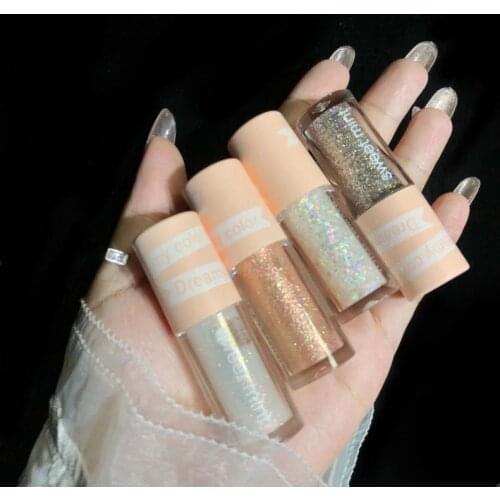 4 Color Sweet Mint Liquid Eye Shadow Polarized Fine Flash Diamond High Light Silkworm Brightening Monochrome Eye Shadow TSLM1