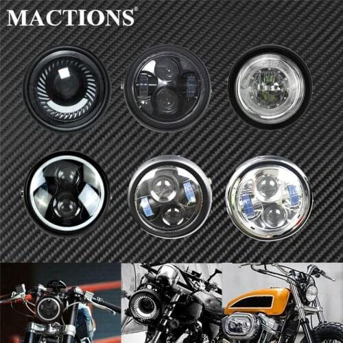 6.5"Universal Motorcycle LED Headlight Cafe Racer Vintage Headlamp High/Low Beam/Running light For Harley Bobber Touring Dyna XL