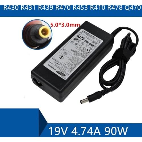 For Samsung R430 R431 R439 R470 R453 R410 R478 Q470 Laptop AC Adapter DC Charger Connector Port Cable 19V 4.74A 90W