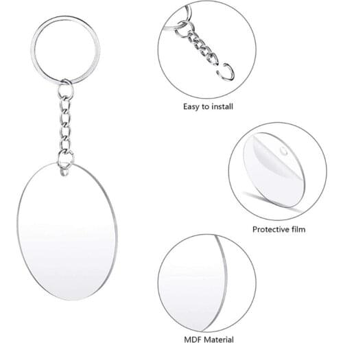 Acrylic Keychain Acrylic Photo Keychain Circular Photo Keychain Blank Keyring Transparent Photo Frame Keyring T21F