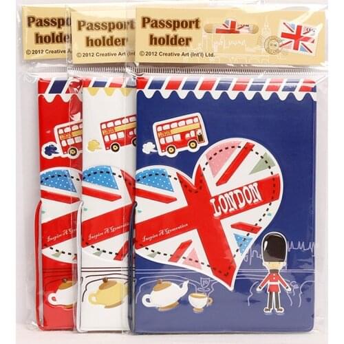 England London 3D Travel Passport Cover,Card Bag Simple,PVC Leather Credit Card Holder ,Business Card Holder