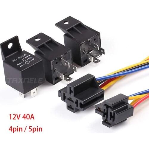 5Pcs/set JD1914 JD1912 Waterproof Automotive Relay Car Relay 12V 40A 4Pin 5Pin 1NO 1NC Relay Auto Relay with Socket Universal