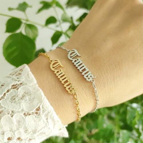 Punk Jewelry Zodiac Bracelet Taurus Letter Stainless Steel Chain Bracelets Constellation Armbanden Voor Vrouwen Birthday Gift