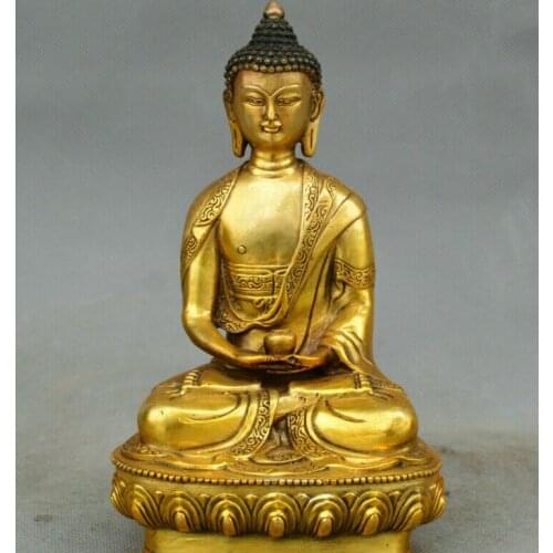 Buddhism old Bronze Amitabha Sakyamuni Buddha Tathagata Buddha Padmapani Statue