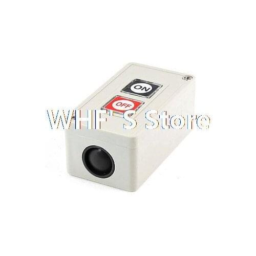 Black ON Red OFF 1NO+1NC Rectangle Control Box Push Button Switch 250VAC 3A