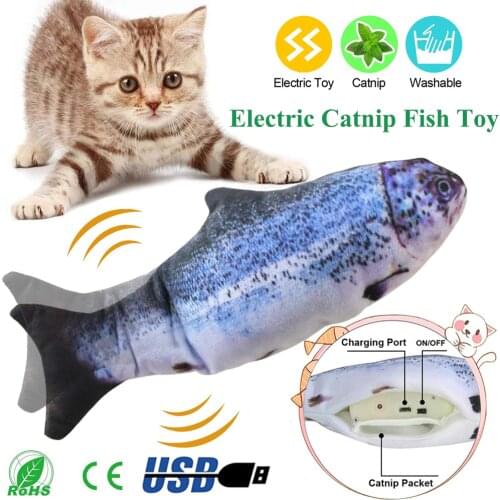 Electric Moving Fish Cat Toy Realistic Cat Kicker Fish Toy Funny Interactive Pets Chew Bite Supplies Wiggle Fish Catnip Toy