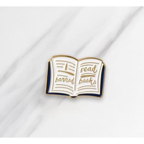 Cartoon Book Enamel Brooches Reading Habbit Button Pins for clothes Badge Reading Book Jewelry Gift for friends kids