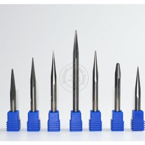 6mm shank-1PCS,CNC tungsten carbide End Mill,woodworking insert router bit,Taper ball nose end milling cutter,deep relief,pvcMDF