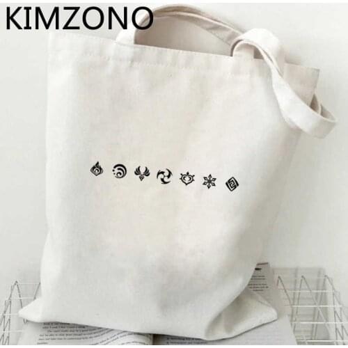 Genshin Impact shopping bag recycle bag shopper cotton bolsa shopper handbag bag sac cabas jute cloth sacolas