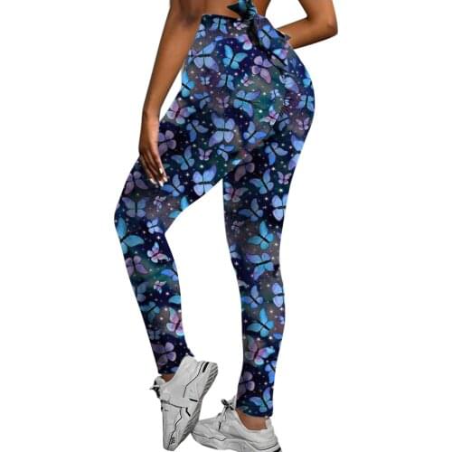 Leggings Yoga Pants Bow Print Yoga Pants Women Printing High Waist Stretch Strethcy Fitness Leggings Sports Leggings Gym Shorts