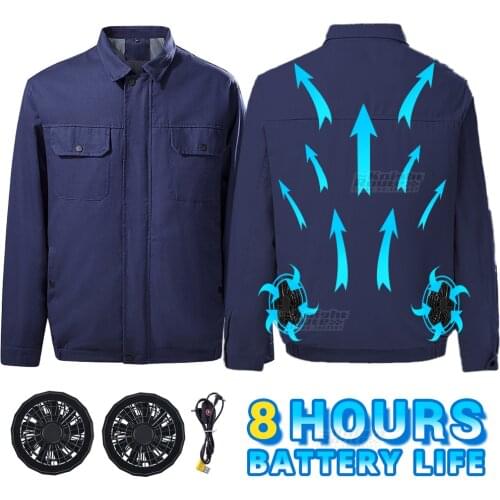 Summer Cooling Fan Jacket USB Power Supply Quick Dry Workwear Work Clothes Outdoors Air Conditioning Clothing Hiking Jacket