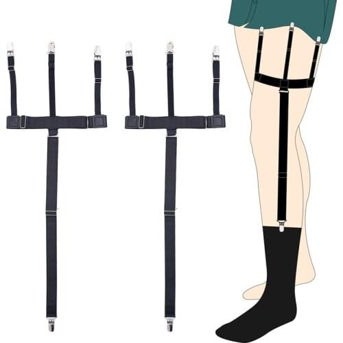 Fashion Mans Garters Shirt Stays Skirt Holder Gentlemans Duck Clips Shirt Braces Elastic Uniform Strap Shirt Garters