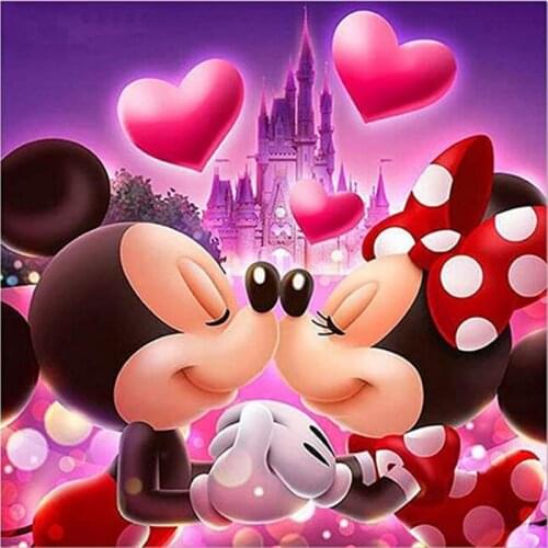 Disney 5D Diamond Embroidery Mickey and Minnie Diamond Painting Full Drill Square Mosaic Home Decor Cross Stitch Kits Pictures