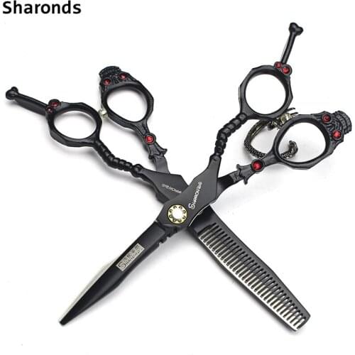 Cool Barber Shop Personalized Scissors Set Hair Stylist Professional Hair Cutting 6 Inch Hairdressing Knife Cut Flat Shear Thinn